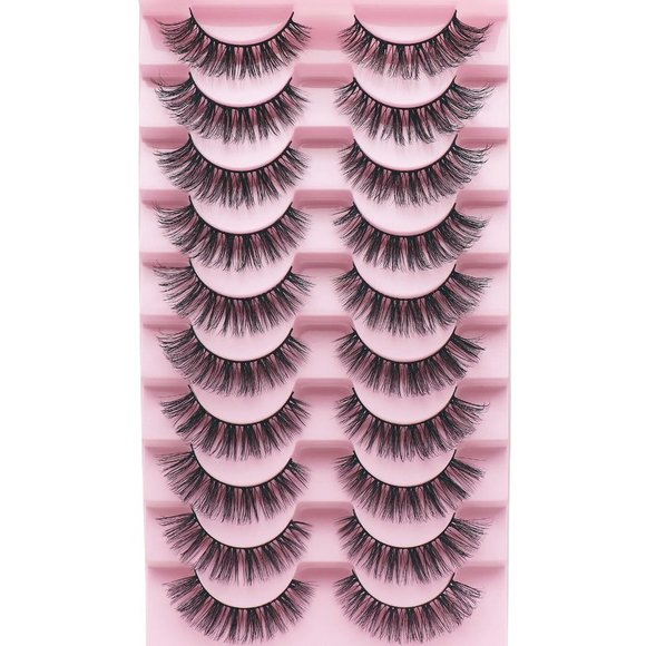 LASHES Fluffy & Wispy Faux Mink Eyelashes - Cat Eye-10Pairs-70A - Picture 2 of 6